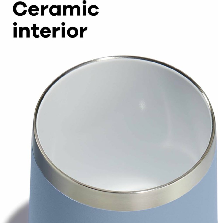 Hydro Flask 10 Oz Stemless Wine Tumbler - Insulated, Unbreakable Ceramic Cup with Lid - Birch Gray