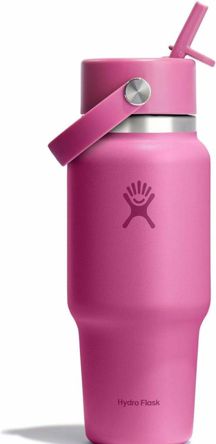 Hydro Flask 40 oz Wide Mouth Water Bottle with Flex Straw Cap - Insulated Stainless Steel Travel Mug, White