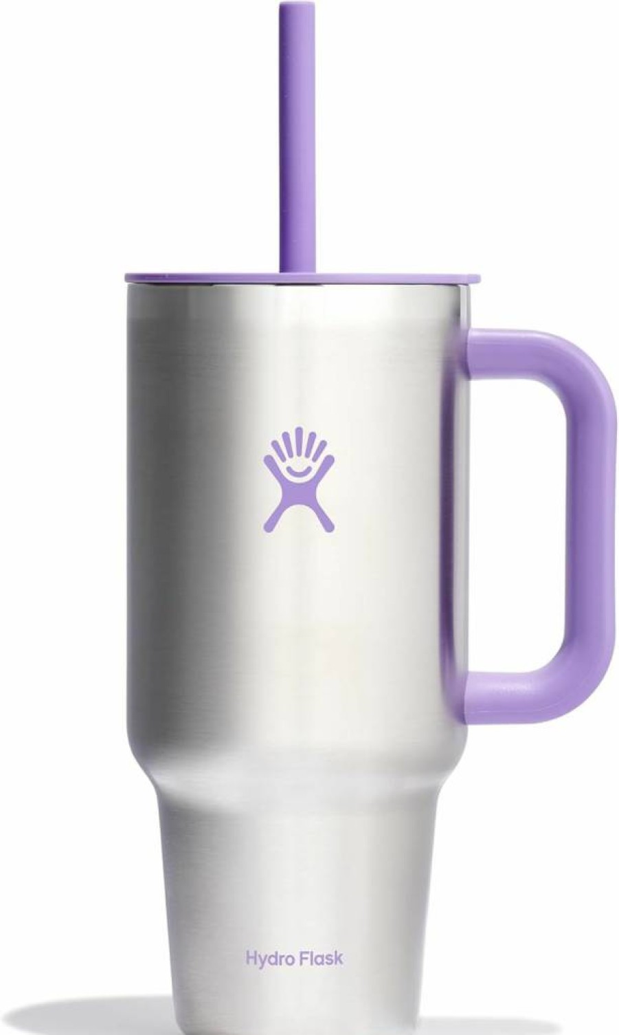 Hydro Flask 24 Oz Insulated Stainless Steel Travel Tumbler with Handle, Leak-Proof Lid and Straw - Oat Tan Color, Keeps Drinks Hot & Cold